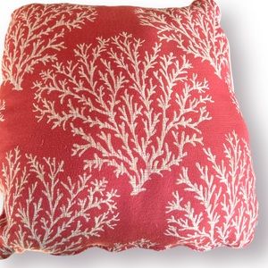 HomeRoots Sea of Coral Blown Seam Coastal Lumbar Indoor & Outdoor Pillow
